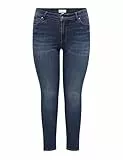 ONLY CARMAKOMA Damen Carkarla Reg Sk ANK Zip DNM Bj581 Noos Hose, Dark Blue Denim, 48W / 32L EU