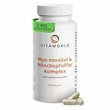 Myo Inositol & Mönchspfeffer hochdosiert – 90 vegane Frauen Vitamine Kapseln mit L-Carnitin, Folsäure, B6, B12, Eisen & Zink - Vitex Agnus Castus - laborgeprüft, gluten- & laktosefrei - vitaworld