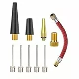 Manovella 10-teiliges Adapter Set für Ballpumpe – inkl. 5 Ballnadeln, Luftmatratzen Adapter, Ballonaufsatz, AV/DV Ventiladapter & Verlängerung – für Ball, Fahrrad, Kompressor & mehr