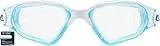 CRESSI Clear Eyes Goggles White/Aquamarine - Unisex Schwimmbrille aus reinem Silikon mit Molekularer Anti Beschlag Scheibenbehandlung, Weiß/Aquamarin Klar Klare Brillengläser, Einheitsgröße