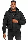 ALESSANDRO SALVARINI Herren Winterjacke (S-3XL) - 100% Baumwolle Obermaterial, Teddyfell innen komplett, Warme Jacke Männer - AS-139 Schwarz Large