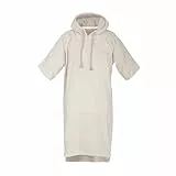 Tom Tailor Surf Poncho für Damen und Herren, L-XL, 100% Baumwolle/Frottier, Badeponcho mit Kapuze, Bauchtasche und Logostickerei, Sand (Sunny Sand)