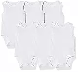 Amazon Essentials Unisex Baby Ärmellose Bodys, 6er-Pack, Weiß, 24 Monate