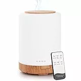 WD&CD Aroma Diffuser, 300ML Ultraschall Luftbefeuchter Aromatherapie Öle Diffusor, Aroma Diffuser für Duftöle mit 7 Farben LED für Zuhause Büro Oder Yoga - Leichte Holzmaserung