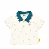 Steiff Poloshirt Kurzarm EU Größe 74 Eggnog, Polo-Shirt kurzärmelig, Polohemd für Kinder, Hemd mit Kragen, weich und bequem, waschmaschinenfest