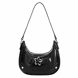 TIAASTAP kleine Handtasche für Mädchen Teenager y2k Tasche Leder Hobo Bag Schultertasche Vintage Shoulder bag Women Halbmond Umhängetasche Halfmoon Bag Clutches Geldbörse Coole Sachen
