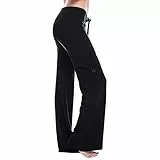 EMATOP Cargohose Damen Lang Baggy Jogginghose Baumwolle Casual Wanderhose High Waist Sport Cargo Hosen Locker Einfarbig Freizeithose mit Taschen Sporthose Regulär Fit Sommerhose Trainingshose