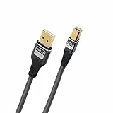 OEHLBACH USB Pulse AB - USB Typ A auf Typ B Kabel - 480 Mbps Datenrate, TPE-Mantel, OFC Innenleiter, effektive 2-fach Schirmung, anthrazit – 1 m