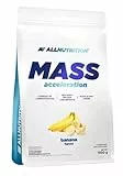 ALLNUTRITION Mass Acceleration Gainer Nahrungsergänzungsmittel - Kohlenhydrat- und Tierisches Protein Pulver für Muskelaufbau & Leistungssteigerung - Glutenfrei - 1000g - Banana