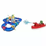 AquaPlay - Wasserbahn Set Bergsee - 42-teiliges Spieleset mit Bergsee, Wasserfall und geheimer Höhle & FireBoat - Zubehör Wasserbahnen oder für die Badewanne