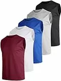UEEKO Tank Top Herren 5er Pack - Sport Unterhemd Ärmellos, Atmungsaktiv Schnelltrocknend für Laufen Funktionsshirt, L
