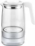 ZWILLING ENFINIGY Wasserkocher aus Glas mit Teesieb & Temperatureinstellung & Teetimer, 185o Watt, 1,7 Liter, Weiß