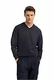 bugatti Herren Pullover Regular Fit V-Neck Premium Cotton Basic Baumwolle V-Ausschnitt