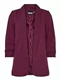 PIECES Damen Pcboss Noos 3/4 Blazer, Grape Wine,L
