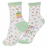 GRUSS & CO Zaubersocken Motiv 'Happy Birthday' | Damensocken, Größe 36-40, mehrfarbig | Geschenk Geburtstag, Geschenk lustig | 74338