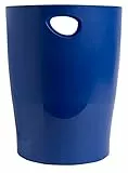Exacompta 45303D ECOBIN Papierkorb BeeBlue aus Recycling-Kunststoff 15 Liter mit Griffen. Eleganter und robuster Papierkorb und Mülleimer im modernen Design Marineblau Blauer Engel