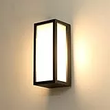 HLFVLITE Außen Wandleuchte Außenwandleuchte, Max. 40W E27 Birne Terassenlampe Aluminiumguss Aussen Wandlampe Außenwandleuchten, IP44 wasserdicht Gartenbeleuchtung, Anthrazit