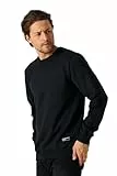 COMEOR Sweatshirt Herren Pullover Ohne Kapuze (Schwarz XL)