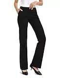 Safort Regular/Tall Bootcut Yoga Hose mit 71cm/76cm/81cm/86cm Schrittlänge, Dressy, Zwei Taschen, Schwarz, M