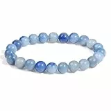 XIANNVXI Blauer Aventurin Armband 8mm Perlen Blau Perlenarmband Kristalle Armband Echte Steine Armbänder Damen Geschenk für Mama