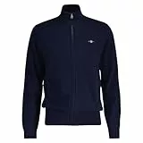 GANT Herren Extrafine Lambswool Zip Cardigan Strickjacke, Marine, X-Large