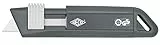 Wedo 79810 Safety Cutter CERA-Safeline Compact, Keramik Klingen, Kunststoff Gehäuse automatischer Klingenrückzug, Aufhängeöse, TÜV/GS-GEPRÜFT, silber/anthrazit/weiß