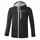 Black Crevice Herren dünne wasserdichte Hardshell Jacke, atmungsaktiv, schwarz, L