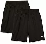 Amazon Essentials Herren Weit geschnittene Performance-Funktionsshorts (erhältlich in Big & Tall), 2er-Pack, Schwarz, L