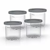 Ninja Dessert Tubs - Pack of 4 [XSK4PINTEUUK] Official Accessory Compatible with Ice Cream Maker NC300UK, Grey/Clear