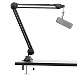 IXTECH Microphone Boom Arm Stand, Heavy Duty Adjustable Mic Stand with Cable Ties, Desk Mount Arm Stand for Gaming Streaming Podcasting (LARGE)