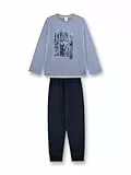 Sanetta Jungen-Schlafanzug lang blau Wolf | Hochwertiger und bequemer Schlafanzug aus Baumwolle für Jungen.