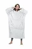 Catalonia Classy Extra Lange Fleece Hoodie Decke, Flauschige Übergroße Kuscheldecke mit Ärmeln und Kapuze, Warme Großes Kapuzendecken, Tragbare Decke zum Anziehen als Geschenkidee für Damen Herren