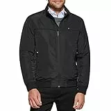 Tommy Hilfiger Herren Performance Faux Memory Bomber Jacket Bomberjacke, Schwarz gefüllt, M