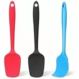 3-teiliges kleines Pfannenwender-Set, Silikon-Glasspatel, hitzebeständig, antihaftbeschichtet, Mini-Spatel, Marmeladen-Spachtel, Schaber, Gummi-Spatel, Silikon-Küchenutensilien zum Kochen, Backen und