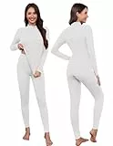Ekouaer Thermounterwäsche Damen Winter Oberteil und Unterteile Skiunterwäsche Warme Thermowäsche Set Thermounterwäsche Damen Extra Warm, Weiß L
