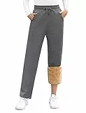 Svanco Damen Warme Jogginghose Thermo Fleece Gefütterte Winter Hosen Lamm Plüsch Kordelzug Sweathose mit Taschen Fleecehose Lang Freizeithosen