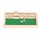 Alomejor Würfel Brettspiel mit Würfeln, Tragbar, aus Holz, 12 Zahlen, Flip Fliesen Spiel, Spielzeug für Bars, KTV, Teehaus, Party, Lustig Angelwerkzeuge und Accessoires