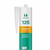 RAMSAUER 125 Handwerk (Anthrazitgrau RAL 7016) - 310ml Kartusche, Silikon für Glasabdichtungen & Fensterbau, Bewegungsfugen im Bad, Anschlussfugen Fenster &Türen, schnellhärtend, nicht korrosiv