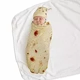 Ruiqas Neugeborenes Baby Burrito Swaddle Decke Tortilla Wrap Decke mit Hut Geschenk für Baby-Dusche 85x85cm/33. 5x33. 5in