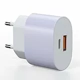 USB C Ladegerät 40W,2Port USBC Netzteil Adapter für iPhone 17/16/16 Pro/16 Pro Max/16 Plus/15 14 13 12 11 Pro Max X,Samsung S25 S24 S23 S22 Ultra (Lavendellila, 1 Stück)