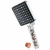 Duschkopf mit Filter, YEAUPE PRO Duschkopf Wassersparend mit 6 Strahlarten, Hochdruck Handbrause (115 * 100mm), Duschbrause zur Entfernung von hartem Wasser - Sparduschkopf Antikalk Duschkopf,Chrom