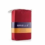 BRIELLE Premium Jersey Spannbettlaken, Spannbetttuch 100% gekämmte Baumwolle, 145 g/m² - Oekotex Zertifiziert, 180x200-200x200 bis 30 cm Matratzenhöhe 30 cm, Bordeaux