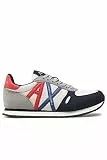 A|X Armani Exchange Herren Retro Sneaker Sneaker, Marineblau + Grau + Lt, 43 EU