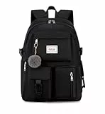 Wadirum Mode Schulrucksack für Mädchen und Jungen Cute Daypack für Frauen Schwarz