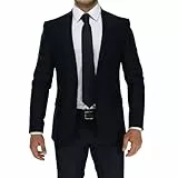 Kurt Suit Premium Herren Anzug Slim Fit 2-teilig aus Viskose, Navy pers, 48