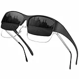 Perkanion Polarisiert Sonnenbrille Über Normale Brille - Überzieh Sonnenbrille Sonnenüberbrille für Brillenträger Herren Damen mit UV400