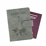 Minicloss Reisepass Hülle - Tragbare Tasche Mit RFID Blocker für Damen und Herren - Travel Wallet für Kreditkarten, Ausweis und Reisedokumente