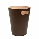 Umbra Woodrow Abfalleimer – Zweifarbiger Holz Papierkorb für Büro, Badezimmer, Wohnzimmer und Mehr, 7,5l Fassungsvermögen, Espresso/Natur