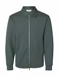SELECTED MEN Herren Slhemanuel Soft Full Zip Sweat Noos, Balsam Green, L