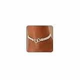 BelleVive Fußkettchen mit Doppelherz – Silberfarbener, wasserdichter Diamant-Strass für Damen, silber fußkettchen summer anklets fußschmuck fußkette silber 925 für Frauen